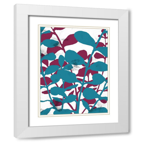 Bright Leaves 2 White Modern Wood Framed Art Print with Double Matting by Allen, Kimberly