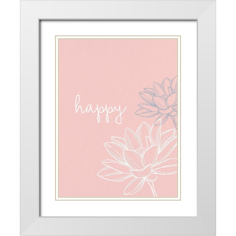 Happy White Modern Wood Framed Art Print with Double Matting by Allen, Kimberly