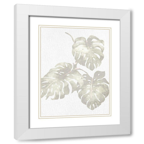 Neutral Palm 2 White Modern Wood Framed Art Print with Double Matting by Allen, Kimberly