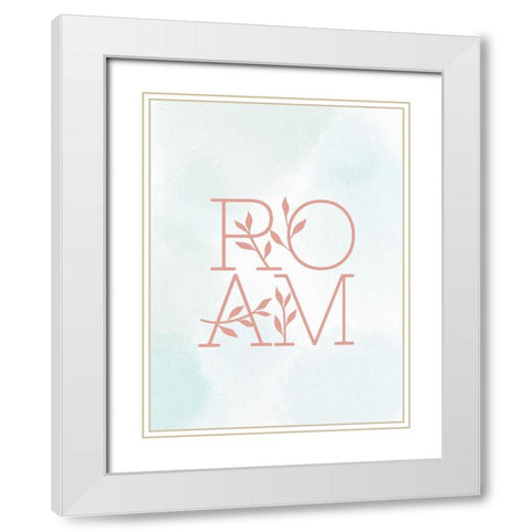 Roam Leaves White Modern Wood Framed Art Print with Double Matting by Allen, Kimberly