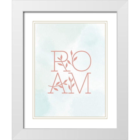 Roam Leaves White Modern Wood Framed Art Print with Double Matting by Allen, Kimberly