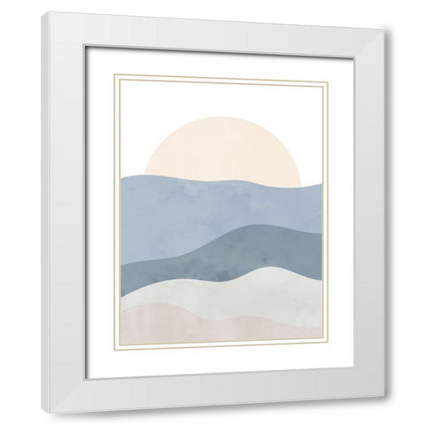 Waves White Modern Wood Framed Art Print with Double Matting by Allen, Kimberly