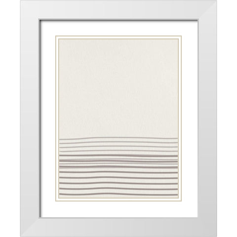 Lined 2 White Modern Wood Framed Art Print with Double Matting by Allen, Kimberly