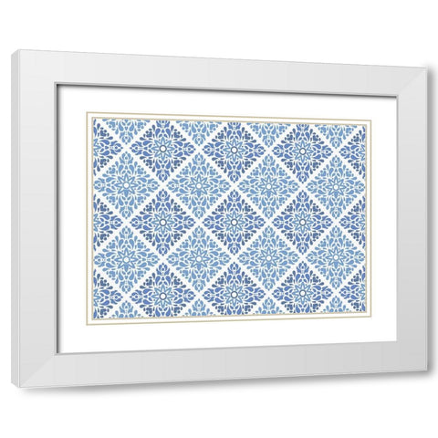 Lemon Tile 13 White Modern Wood Framed Art Print with Double Matting by Allen, Kimberly