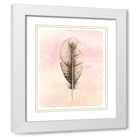 Spring Feather 2 White Modern Wood Framed Art Print with Double Matting by Allen, Kimberly