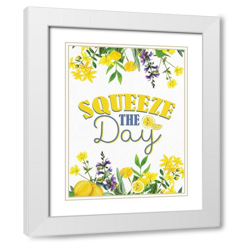 Lemon Tile 6 White Modern Wood Framed Art Print with Double Matting by Allen, Kimberly