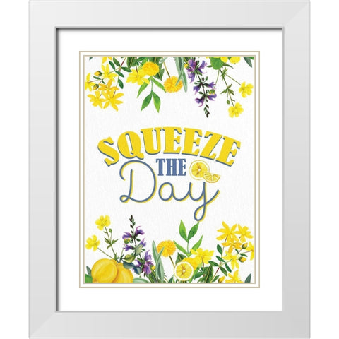 Lemon Tile 6 White Modern Wood Framed Art Print with Double Matting by Allen, Kimberly