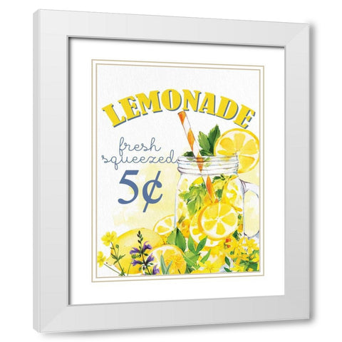 Lemon Tile 8 White Modern Wood Framed Art Print with Double Matting by Allen, Kimberly