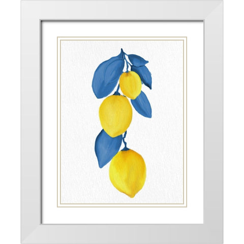 Lemon Vine 1 White Modern Wood Framed Art Print with Double Matting by Allen, Kimberly
