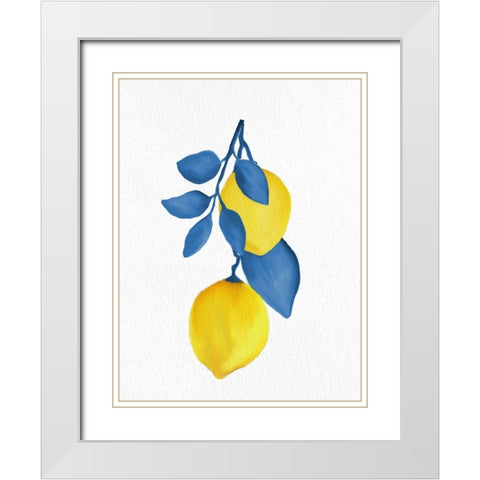 Lemon Vine 2 White Modern Wood Framed Art Print with Double Matting by Allen, Kimberly