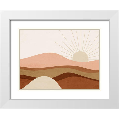 Sunrise White Modern Wood Framed Art Print with Double Matting by Allen, Kimberly