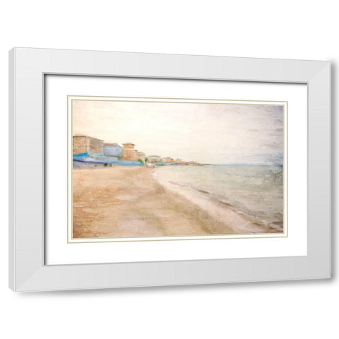 Sea Village White Modern Wood Framed Art Print with Double Matting by Allen, Kimberly