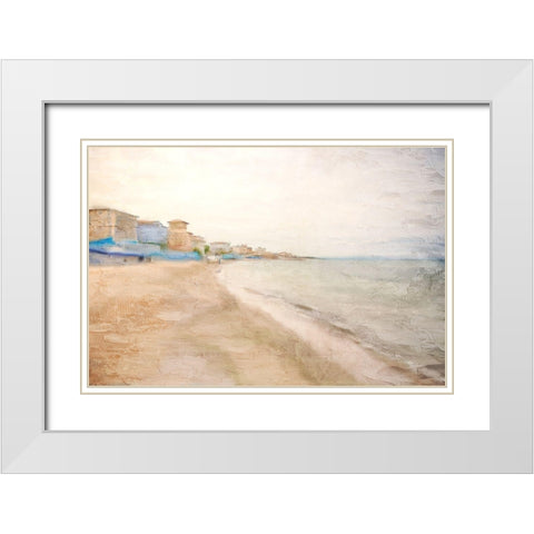 Sea Village White Modern Wood Framed Art Print with Double Matting by Allen, Kimberly