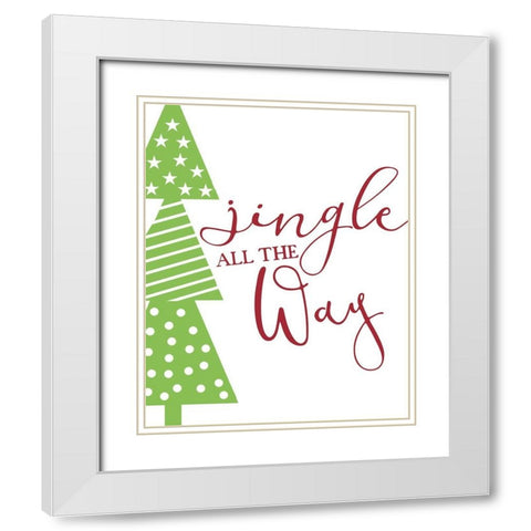 Jingle all the Way v2 White Modern Wood Framed Art Print with Double Matting by Allen, Kimberly