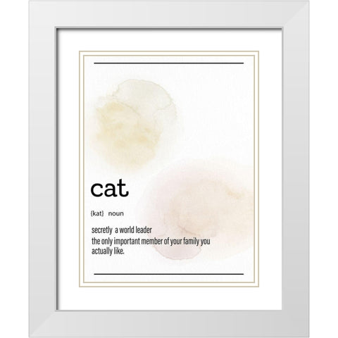 Cat Definition White Modern Wood Framed Art Print with Double Matting by Allen, Kimberly