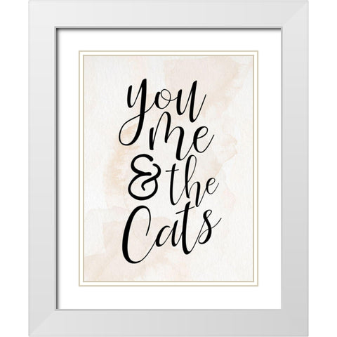 You and Me and the Cats White Modern Wood Framed Art Print with Double Matting by Allen, Kimberly