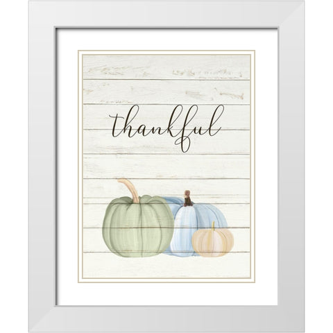 Grateful Pumpkins 2 White Modern Wood Framed Art Print with Double Matting by Allen, Kimberly