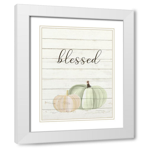 Grateful Pumpkins 3 White Modern Wood Framed Art Print with Double Matting by Allen, Kimberly