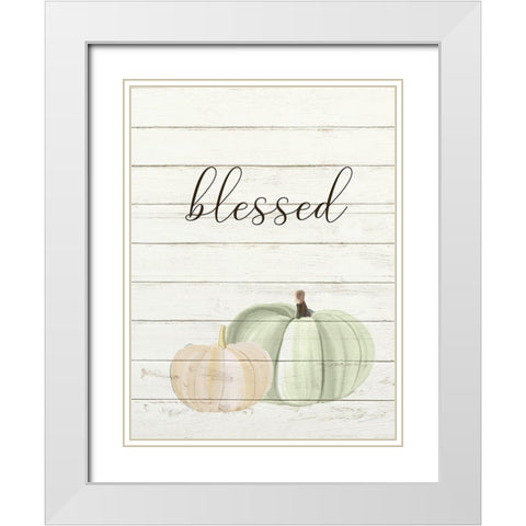 Grateful Pumpkins 3 White Modern Wood Framed Art Print with Double Matting by Allen, Kimberly