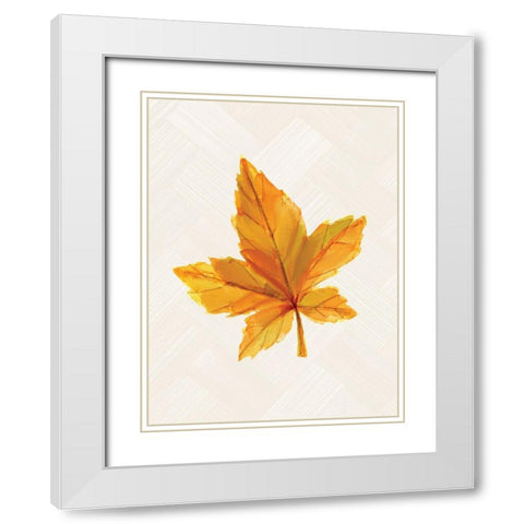 Fall Leaves 1 White Modern Wood Framed Art Print with Double Matting by Allen, Kimberly
