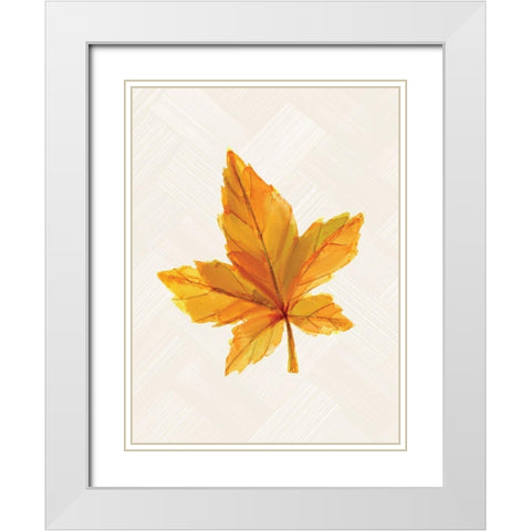 Fall Leaves 1 White Modern Wood Framed Art Print with Double Matting by Allen, Kimberly