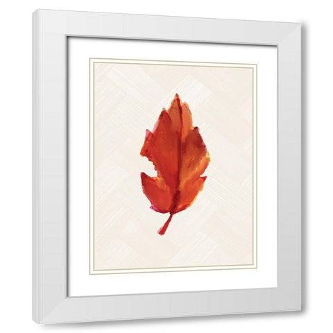Fall Leaves 2 White Modern Wood Framed Art Print with Double Matting by Allen, Kimberly