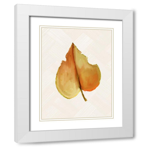 Fall Leaves 3 White Modern Wood Framed Art Print with Double Matting by Allen, Kimberly