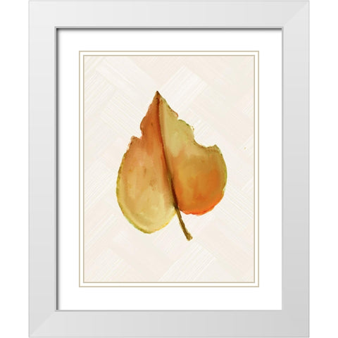 Fall Leaves 3 White Modern Wood Framed Art Print with Double Matting by Allen, Kimberly