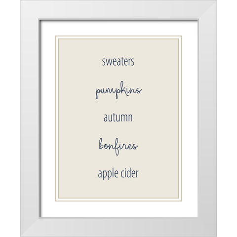 Hayrides and Sweaters 1 White Modern Wood Framed Art Print with Double Matting by Allen, Kimberly