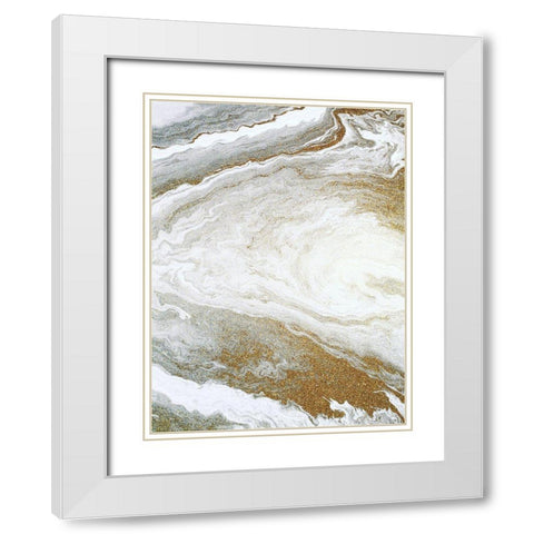 Clouds of Gold 2 White Modern Wood Framed Art Print with Double Matting by Allen, Kimberly