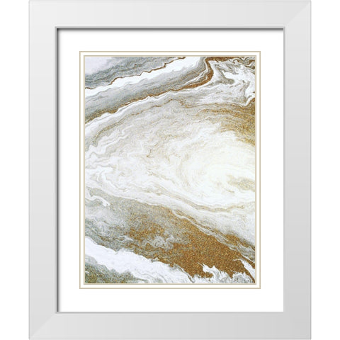 Clouds of Gold 2 White Modern Wood Framed Art Print with Double Matting by Allen, Kimberly