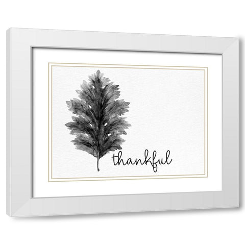 Thankful Black and White White Modern Wood Framed Art Print with Double Matting by Allen, Kimberly