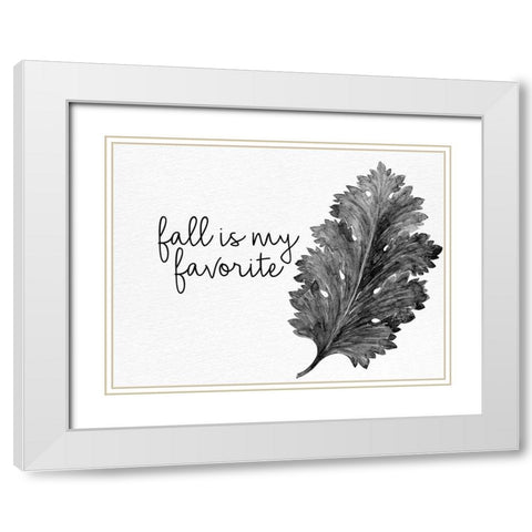 Fall is My Favorite Black and White White Modern Wood Framed Art Print with Double Matting by Allen, Kimberly