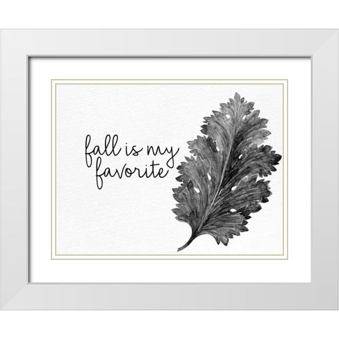 Fall is My Favorite Black and White White Modern Wood Framed Art Print with Double Matting by Allen, Kimberly