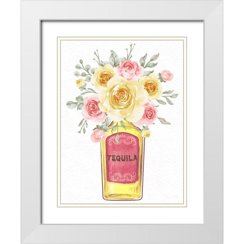 Tequila Floral White Modern Wood Framed Art Print with Double Matting by Allen, Kimberly