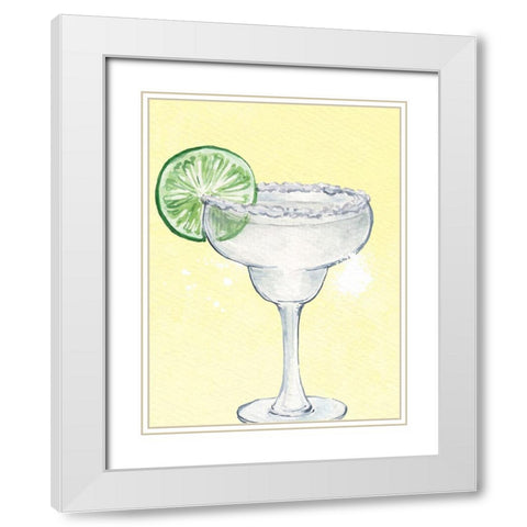 Cocktails 1 White Modern Wood Framed Art Print with Double Matting by Allen, Kimberly