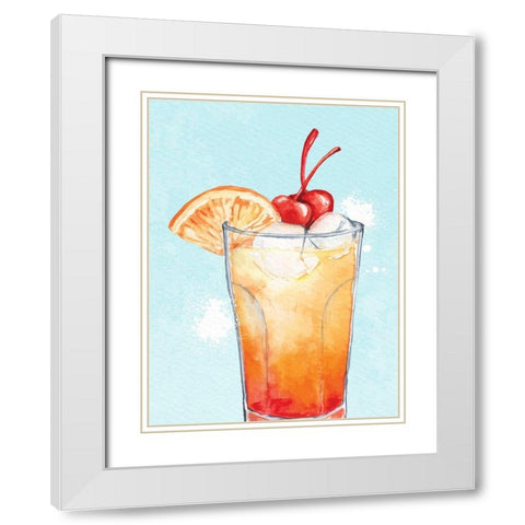 Cocktails 4 White Modern Wood Framed Art Print with Double Matting by Allen, Kimberly