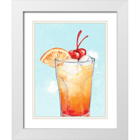 Cocktails 4 White Modern Wood Framed Art Print with Double Matting by Allen, Kimberly
