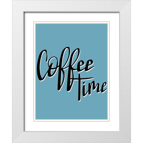 Time for Coffee 1 White Modern Wood Framed Art Print with Double Matting by Allen, Kimberly