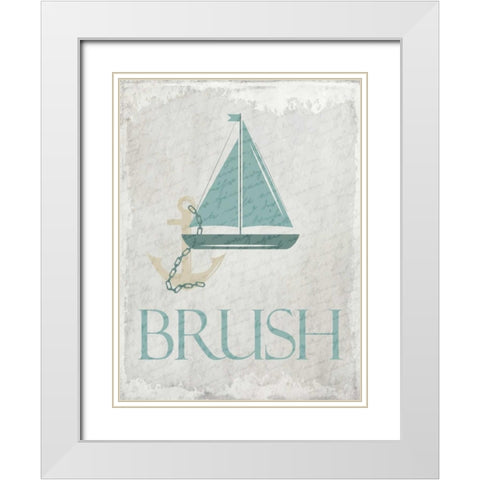 Coastal Brush White Modern Wood Framed Art Print with Double Matting by Allen, Kimberly