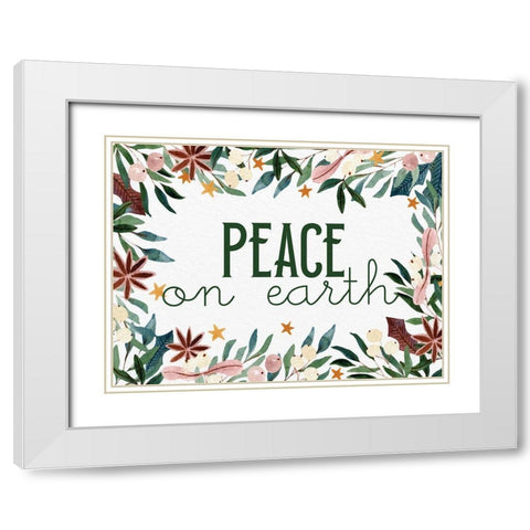 Peace on Earth White Modern Wood Framed Art Print with Double Matting by Allen, Kimberly