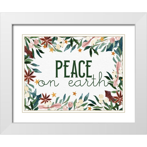 Peace on Earth White Modern Wood Framed Art Print with Double Matting by Allen, Kimberly