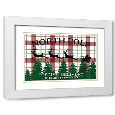 North Pole White Modern Wood Framed Art Print with Double Matting by Allen, Kimberly