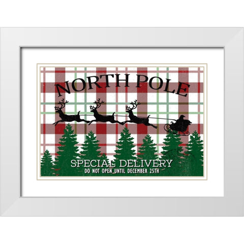 North Pole White Modern Wood Framed Art Print with Double Matting by Allen, Kimberly