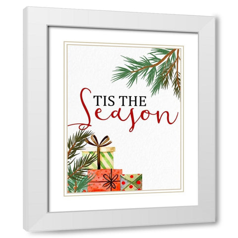 Tis the Season White Modern Wood Framed Art Print with Double Matting by Allen, Kimberly