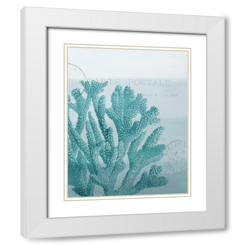 Seaside Card 1 v2 White Modern Wood Framed Art Print with Double Matting by Allen, Kimberly