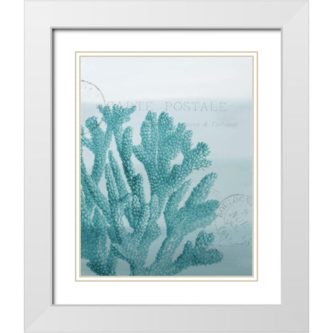 Seaside Card 1 v2 White Modern Wood Framed Art Print with Double Matting by Allen, Kimberly