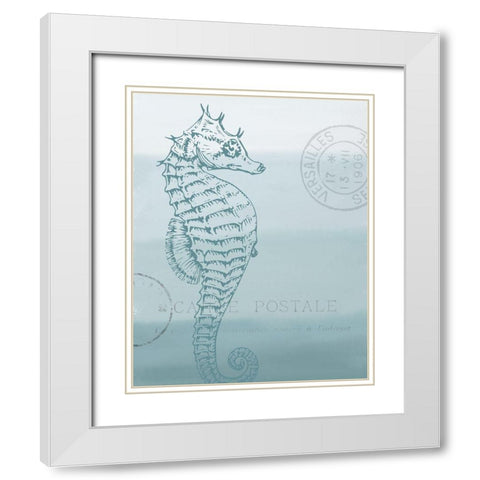Seaside Card 3 v2 White Modern Wood Framed Art Print with Double Matting by Allen, Kimberly