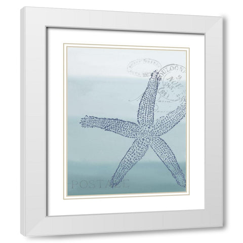 Seaside Card 4 v2 White Modern Wood Framed Art Print with Double Matting by Allen, Kimberly
