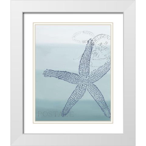 Seaside Card 4 v2 White Modern Wood Framed Art Print with Double Matting by Allen, Kimberly